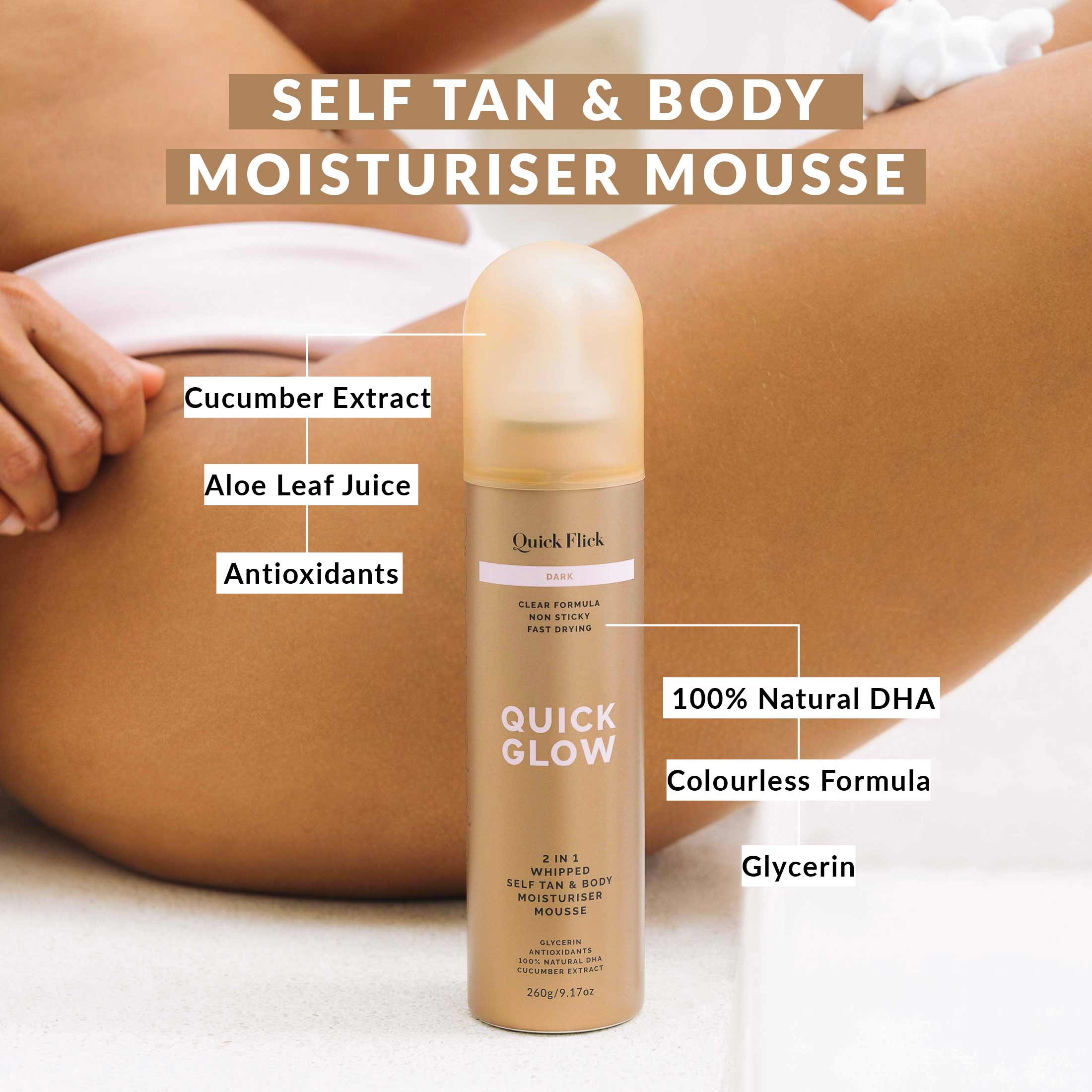Dark Whipped Tan & Body Moisturiser Mousse