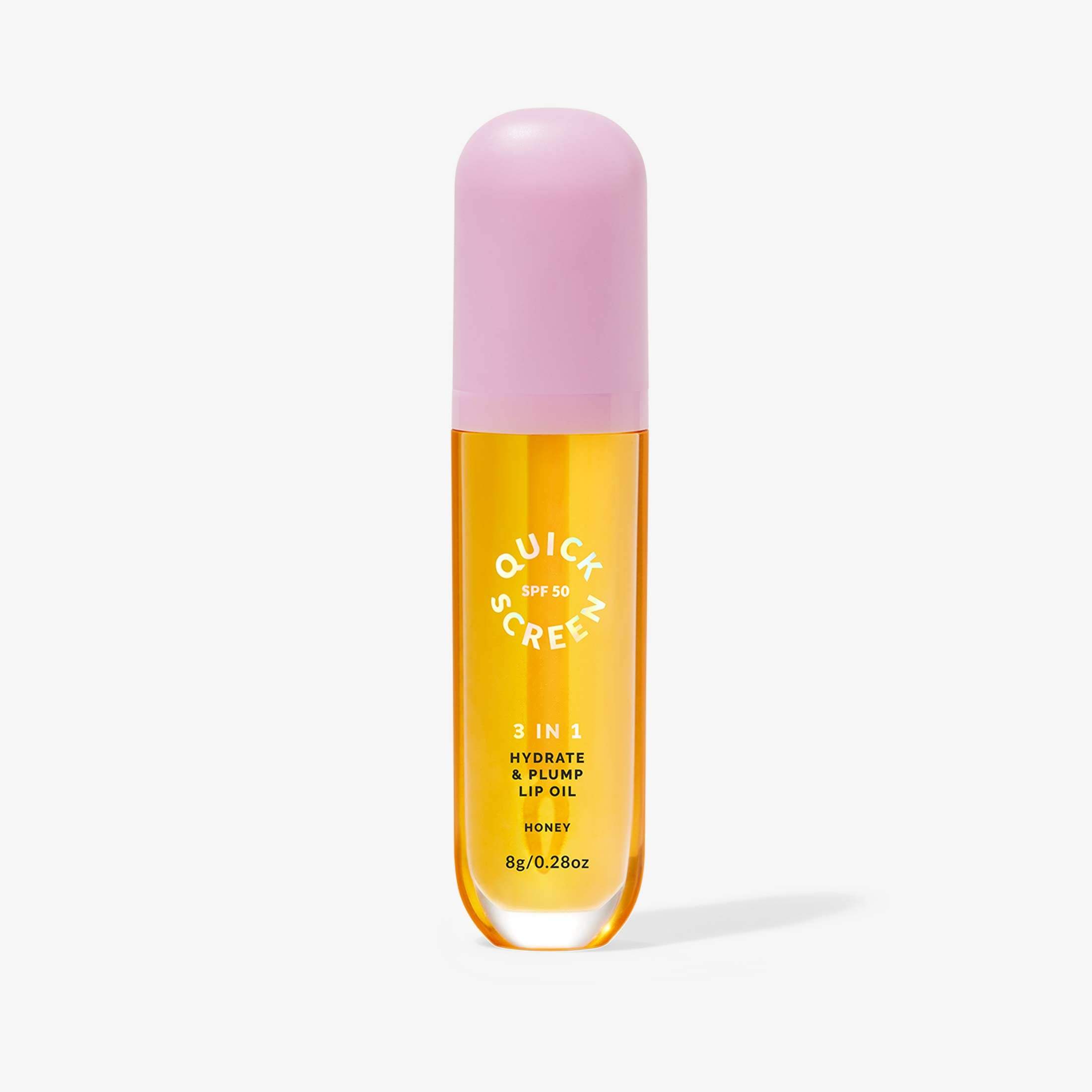 SPF50 3 in 1 Hydrate & Plump Honey Lip Oil - Quick Screen - Quick Flick UK