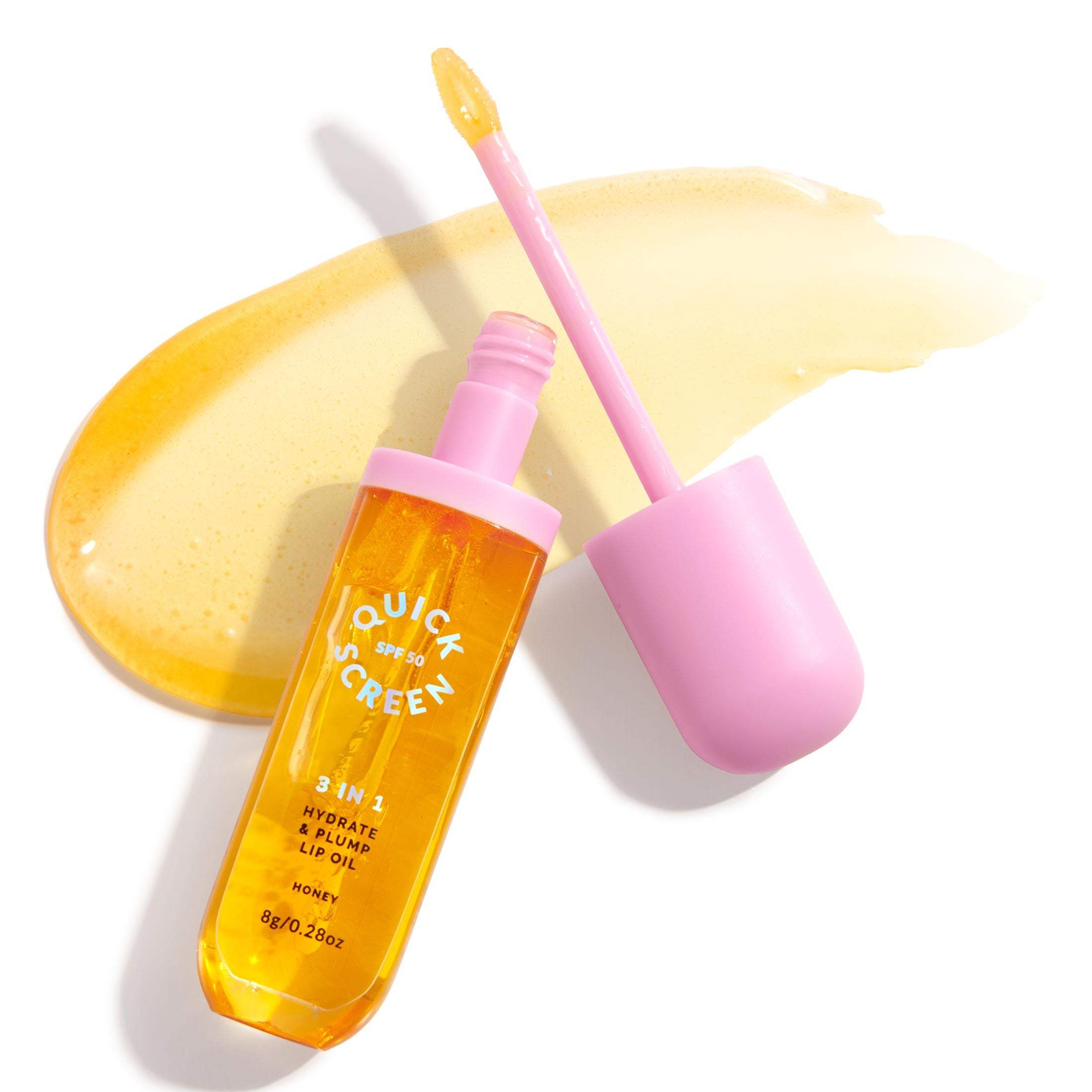 SPF50 3 in 1 Hydrate & Plump Honey Lip Oil - Quick Screen - Quick Flick UK