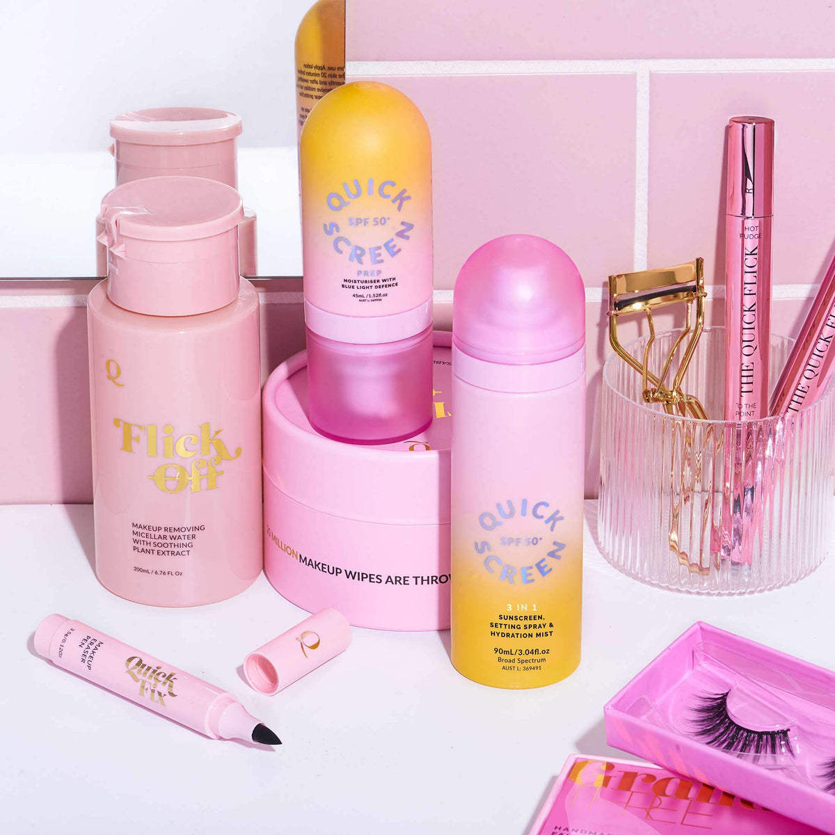SPF50+ 3 in 1 Sunscreen, Setting Spray & Hydration Mist - Quick Screen - Quick Flick UK