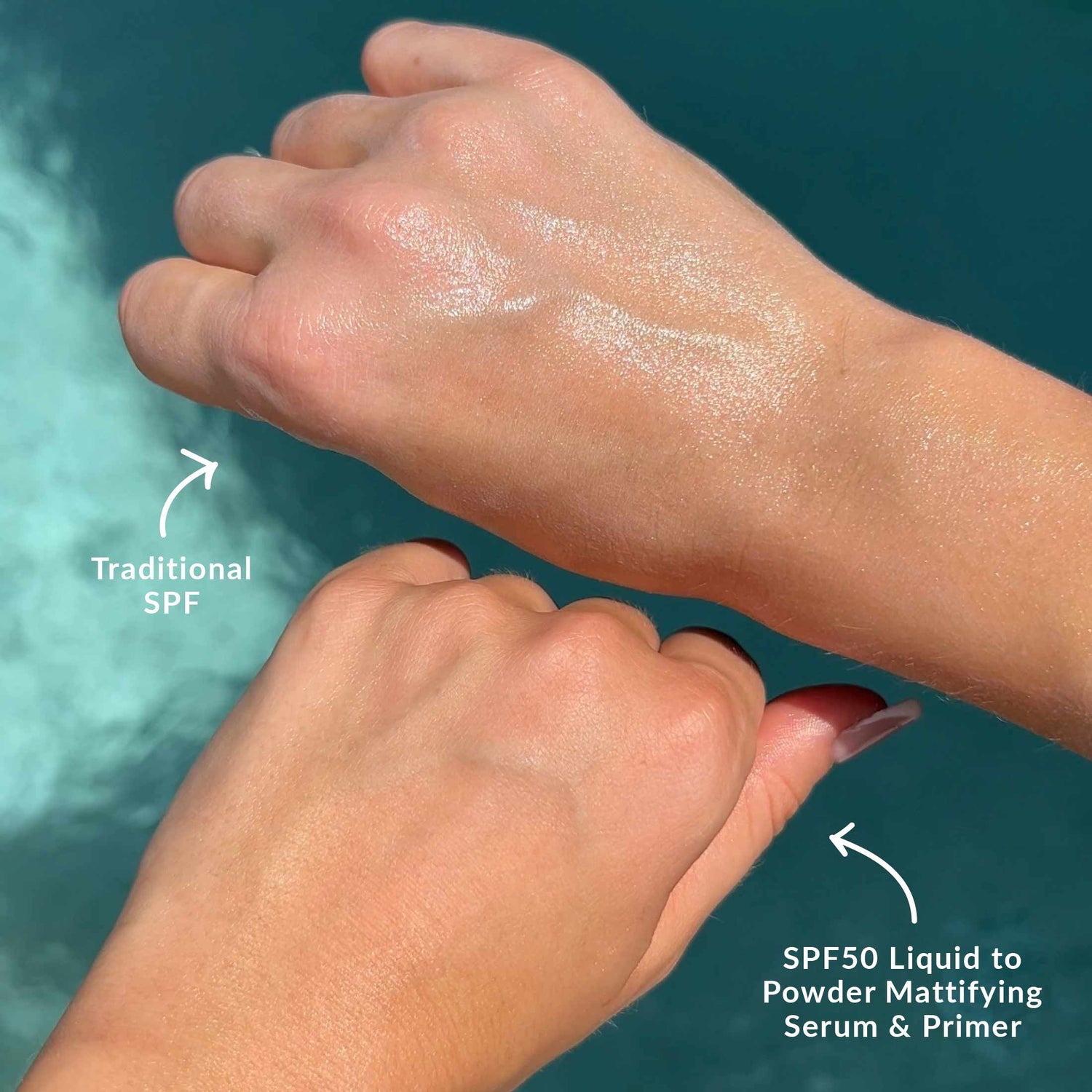 SPF50 Liquid to Powder Mattifying Serum &amp; Primer - Watermelon