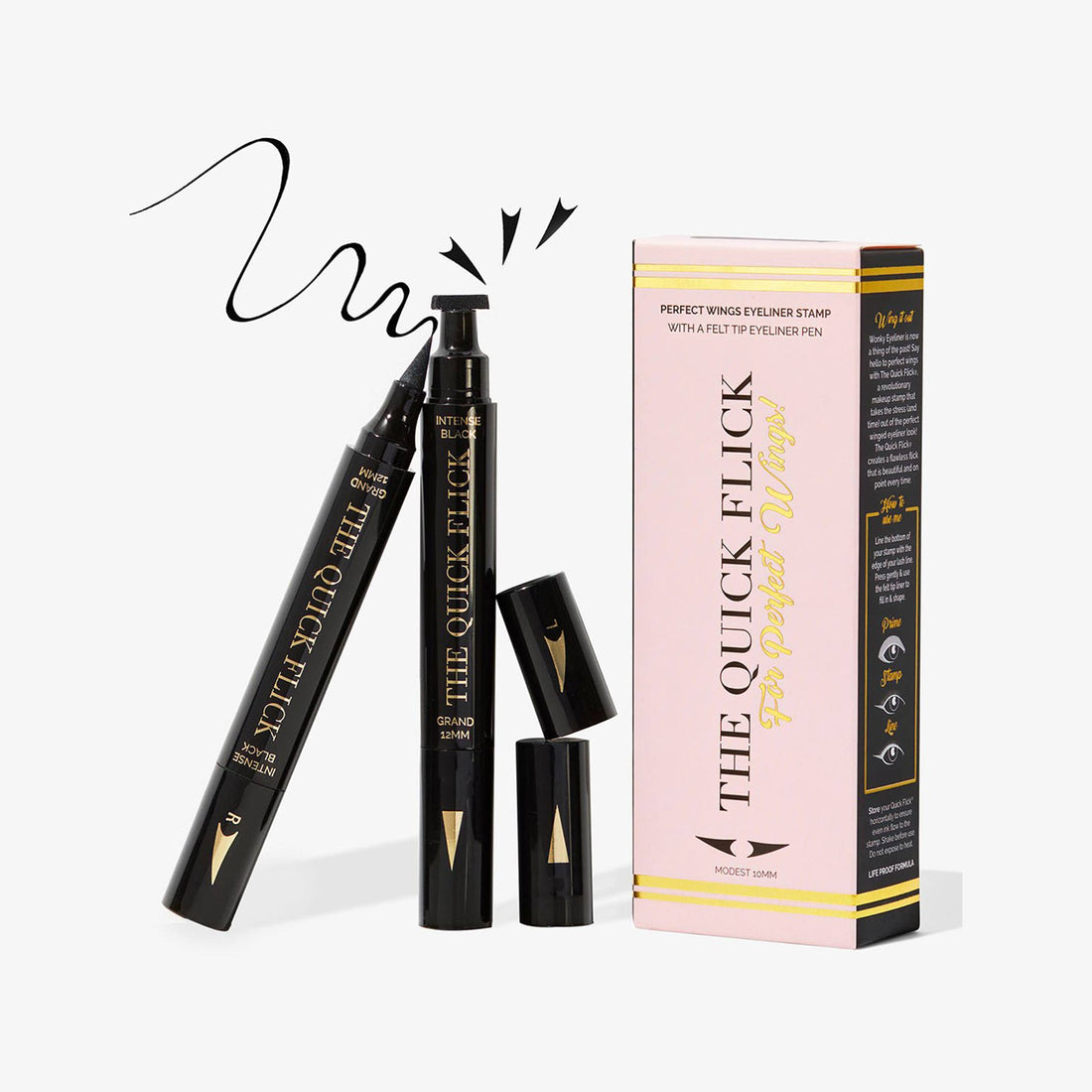 Winged Eyeliner Stamp / 4 Sizes - Intense Black
